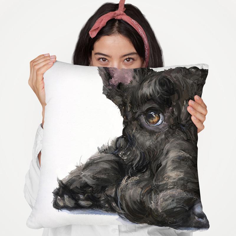Scottish Terrier Throw Pillow By George Dyachenko