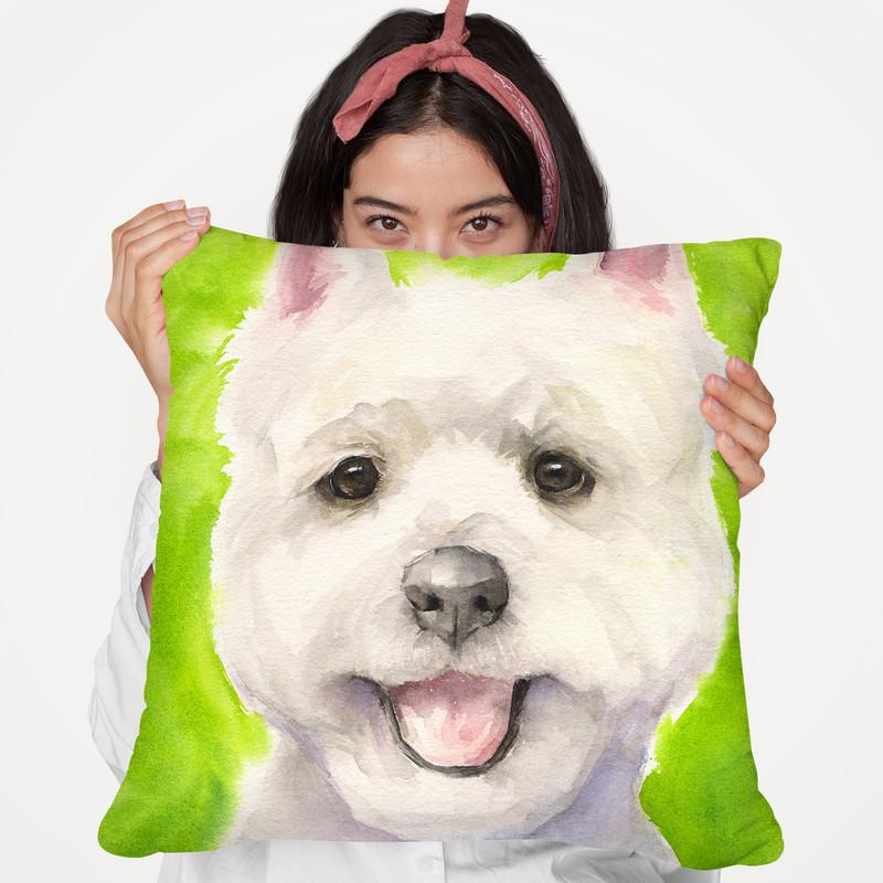 Westie Throw Pillow By George Dyachenko