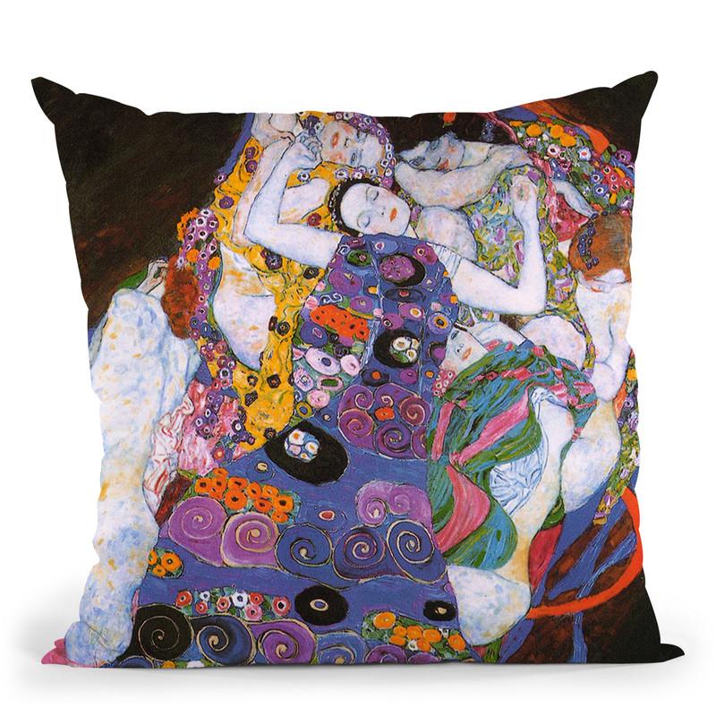 The Virgin 1913 Throw Pillow By Gustav Klimt