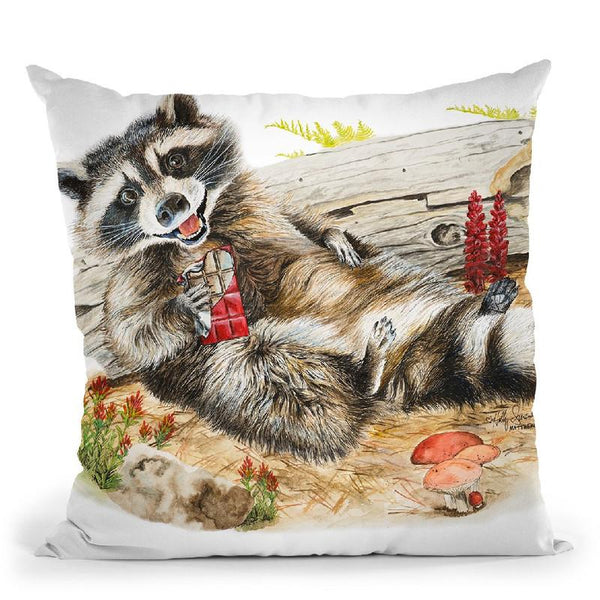 Chocolate Bandit Throw Pillow By Holly Simental