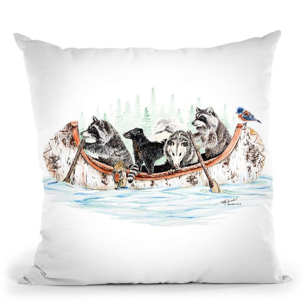 Critter Canoe Throw Pillow By Holly Simental