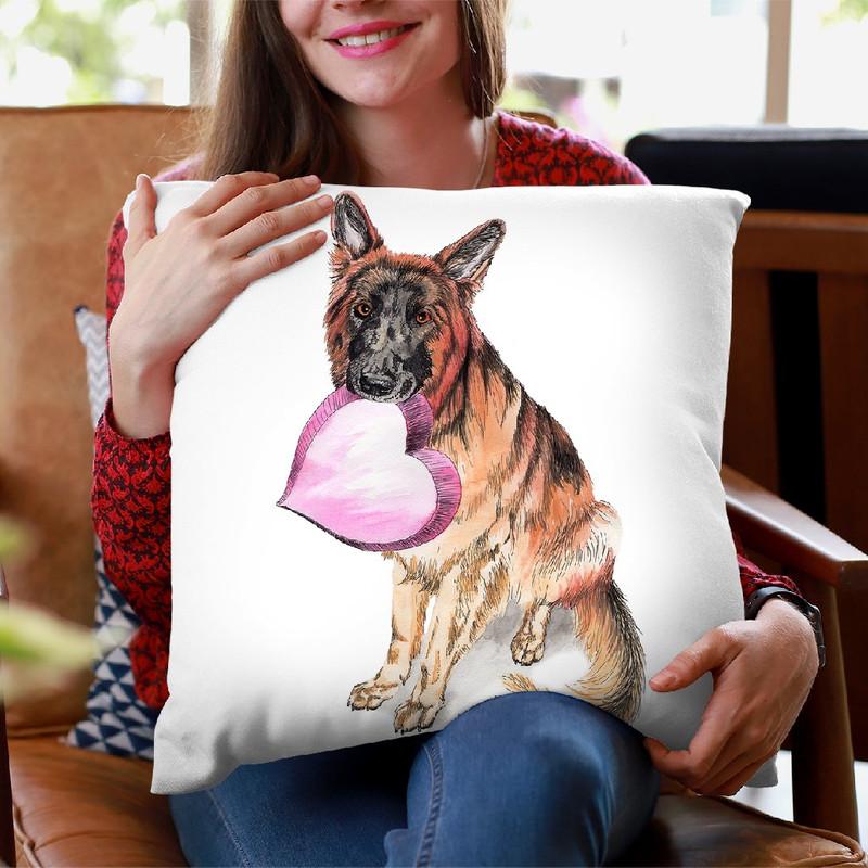 Germanepherd Love Throw Pillow By Holly Simental