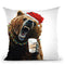 Grizzly Mornings Christmas Throw Pillow By Holly Simental
