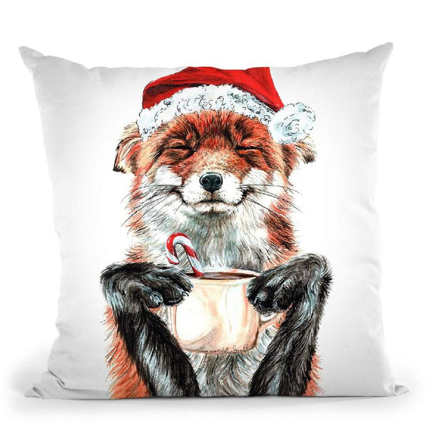 Morning Fox Christmas Throw Pillow By Holly Simental