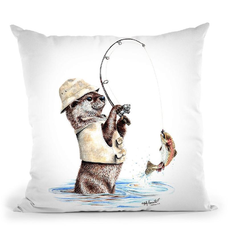 Nature'S Fisherman Throw Pillow By Holly Simental
