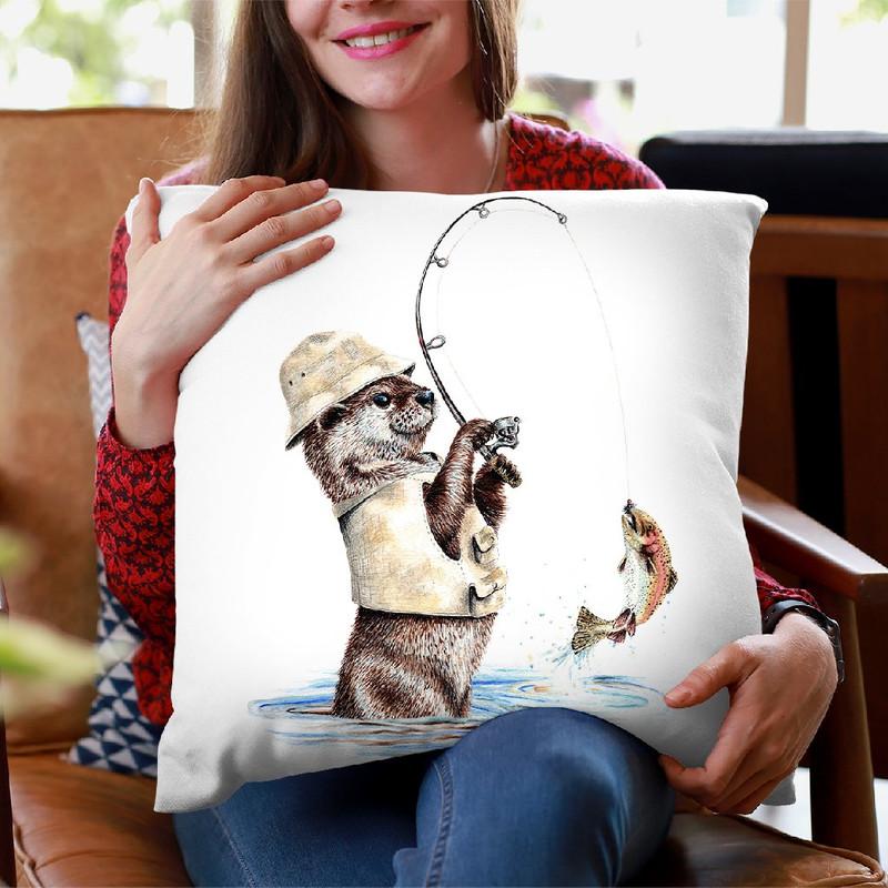 Nature'S Fisherman Throw Pillow By Holly Simental