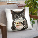 Purrfect Morning Throw Pillow By Holly Simental