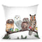 Tea Owls Throw Pillow By Holly Simental