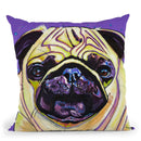 Purple Pug Throw Pillow By Image Conscious - by all about vibe