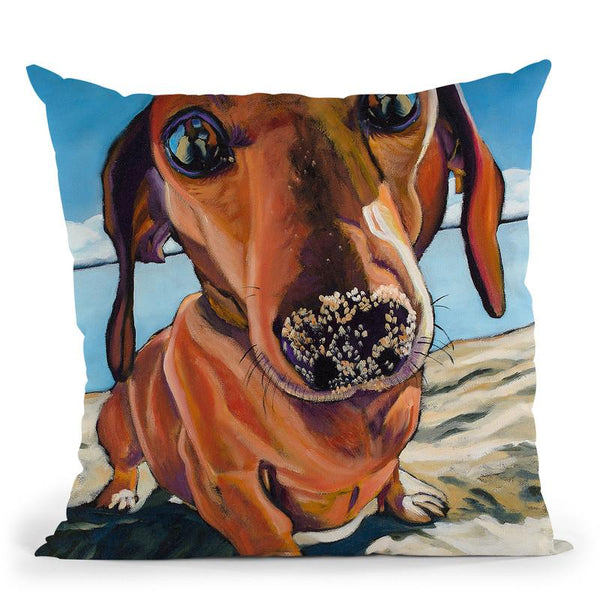 Sand Dog Throw Pillow By Image Conscious - by all about vibe