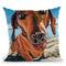 Sand Dog Throw Pillow By Image Conscious - by all about vibe