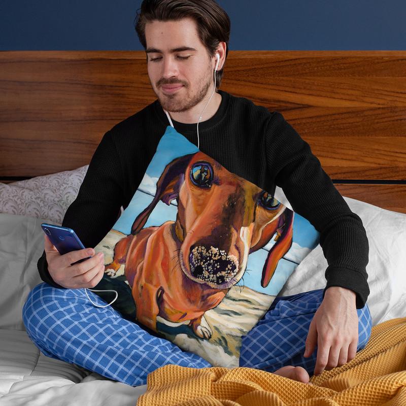 Sand Dog Throw Pillow By Image Conscious - by all about vibe