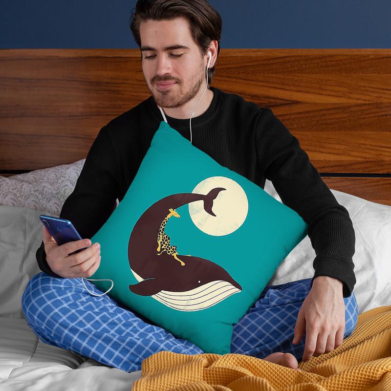 The Giraffe And The Whale Throw Pillow By Image Conscious - by all about vibe