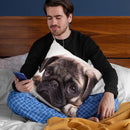 Sad Sack Pug Throw Pillow By Image Conscious - by all about vibe