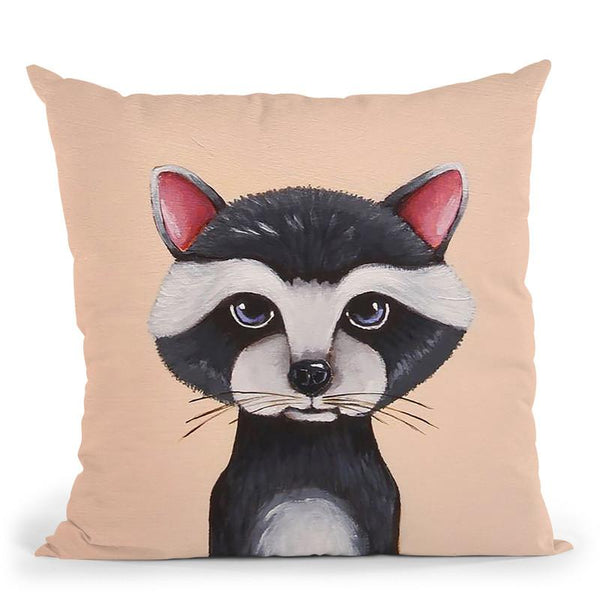 Baby Raccoon Throw Pillow By Image Conscious - by all about vibe