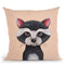 Baby Raccoon Throw Pillow By Image Conscious - by all about vibe