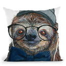 Hipster Sloth Throw Pillow By Image Conscious - by all about vibe
