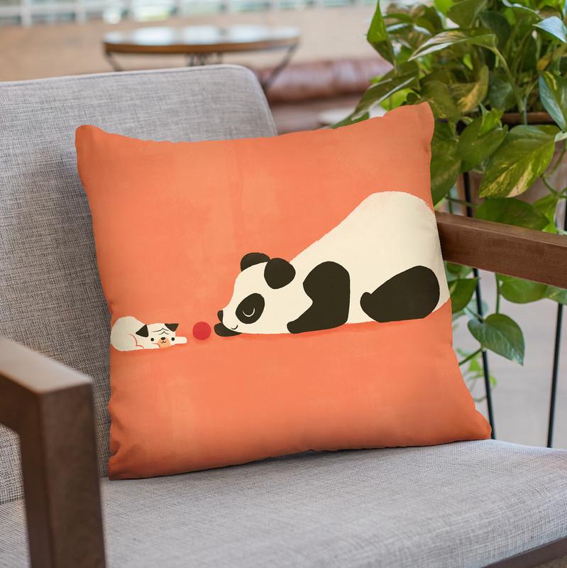 The Pug And The Panda Throw Pillow By Image Conscious - by all about vibe