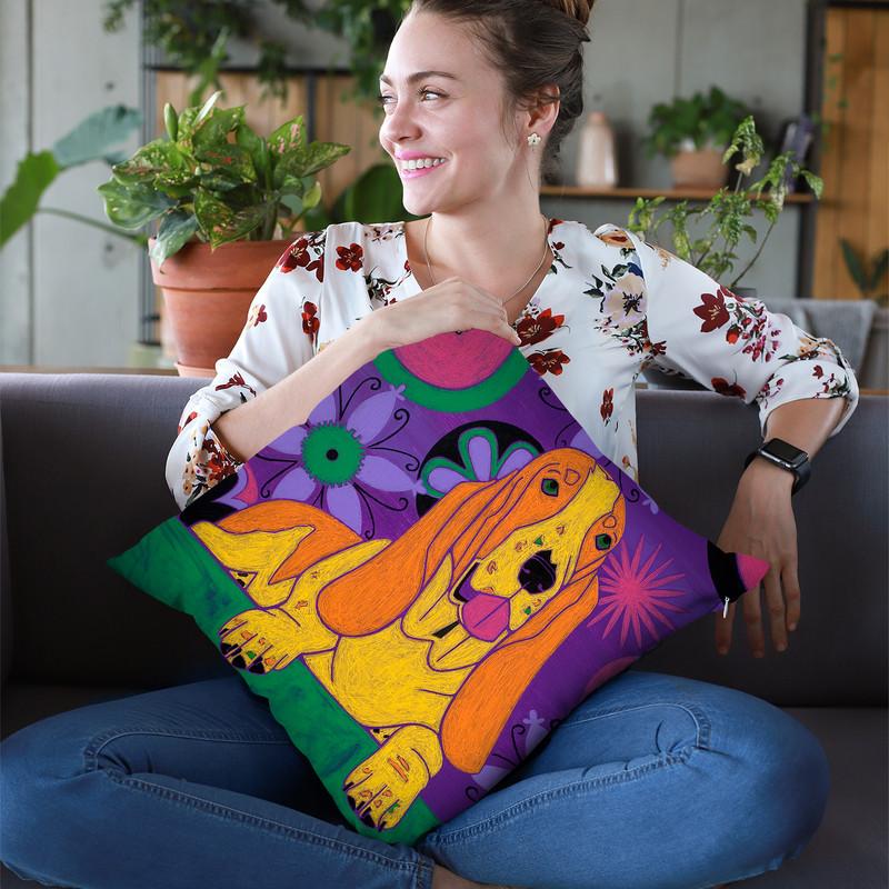 Hush Puppeh Throw Pillow By Image Conscious - by all about vibe