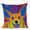 Joyful Corgi Throw Pillow By Image Conscious - by all about vibe