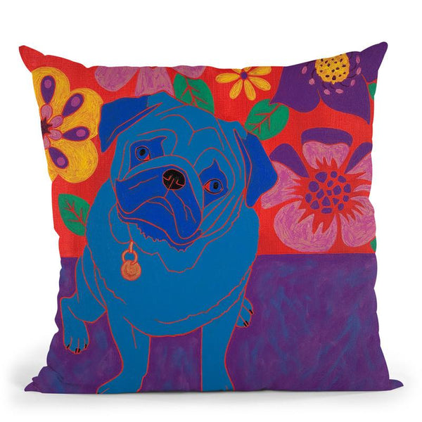 Perspicacious Pug Throw Pillow By Image Conscious - by all about vibe