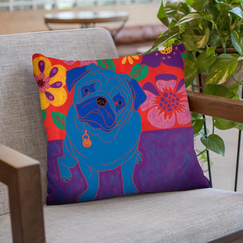 Perspicacious Pug Throw Pillow By Image Conscious - by all about vibe