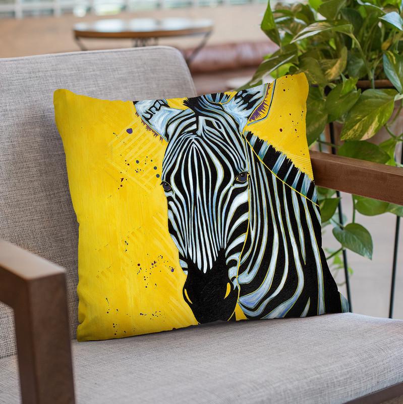 Zebra Throw Pillow By Image Conscious - by all about vibe