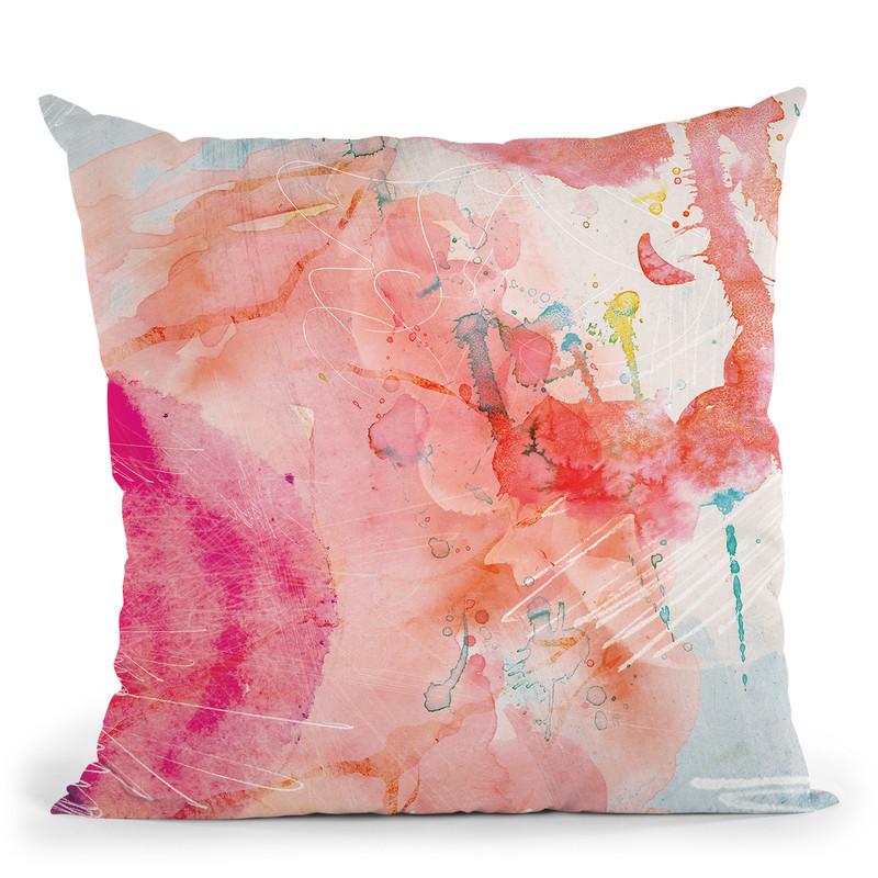 Abstract Turquoise Pink No 1 Throw Pillow By Image Conscious - by all about vibe