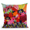 Big Red Poppies Throw Pillow By Image Conscious - by all about vibe