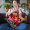 Big Red Poppies Throw Pillow By Image Conscious - by all about vibe