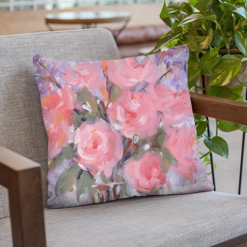 Champagne Pinks Throw Pillow By Image Conscious - by all about vibe