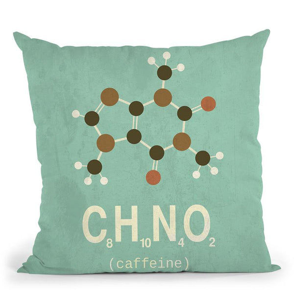 Molecule Caffeine Throw Pillow By Image Conscious - by all about vibe