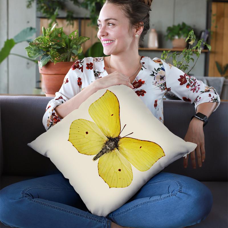 Gonepteryx Rhamni Throw Pillow By Image Conscious - by all about vibe
