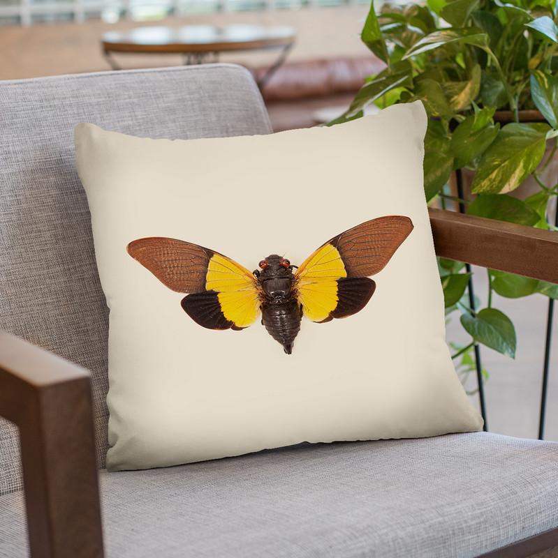 Cicada Throw Pillow By Image Conscious - by all about vibe