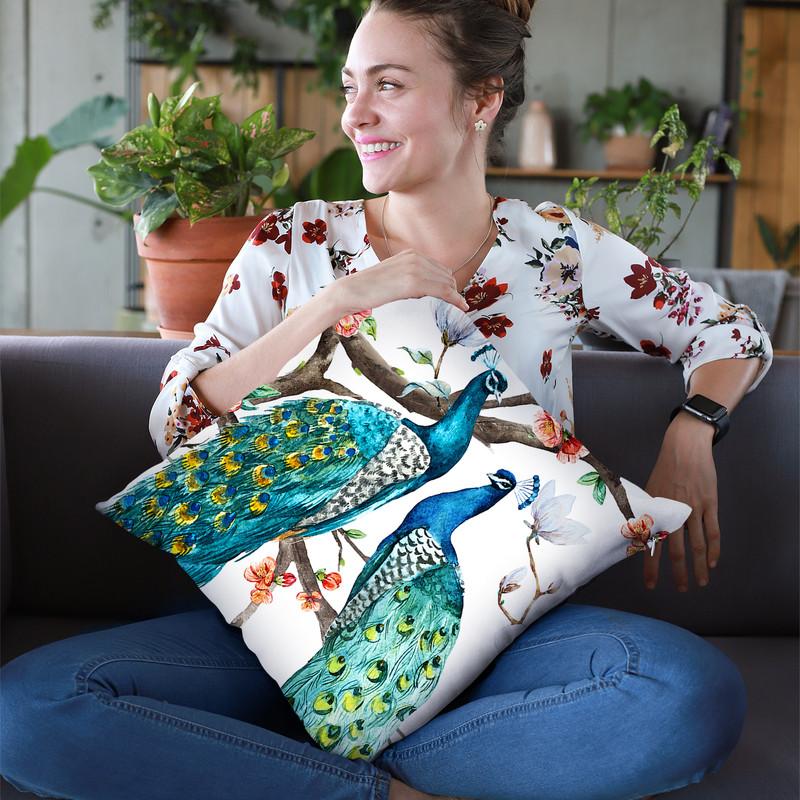 Paradis Birds I Throw Pillow By Image Conscious - by all about vibe
