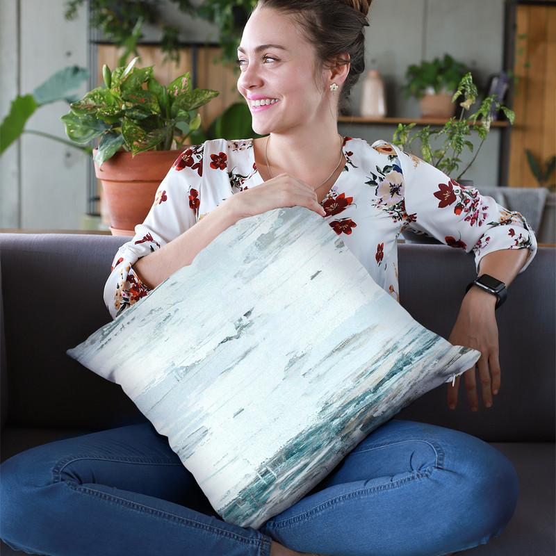 Abstract Blue I Throw Pillow By Image Conscious - by all about vibe