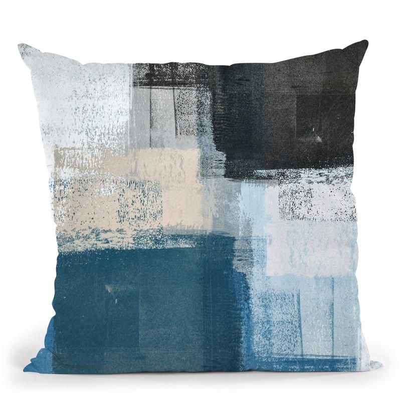 Abstract Blue Ii Throw Pillow By Image Conscious - by all about vibe