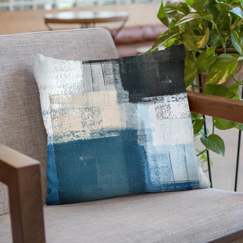 Abstract Blue Ii Throw Pillow By Image Conscious - by all about vibe