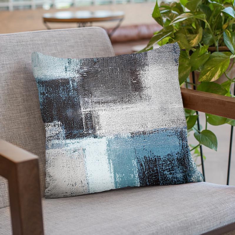 Abstract Blue Iii Throw Pillow By Image Conscious - by all about vibe