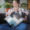 Abstract Blue Iii Throw Pillow By Image Conscious - by all about vibe