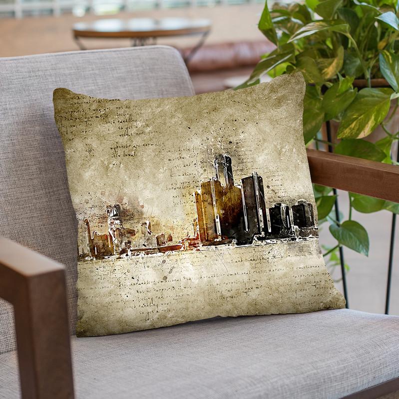 Detroit Throw Pillow By Image Conscious - by all about vibe