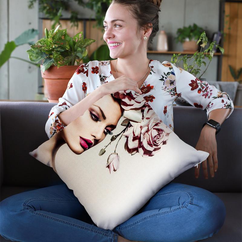 Rose Throw Pillow By Image Conscious - by all about vibe