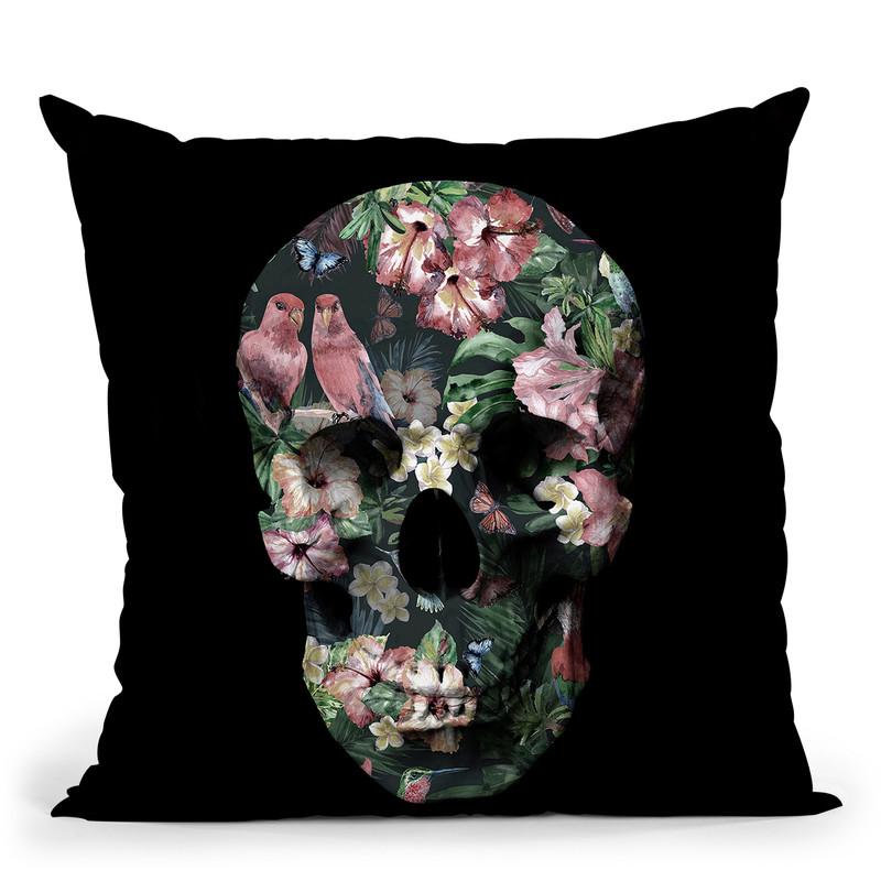 Tropic Skull Throw Pillow By Image Conscious - by all about vibe
