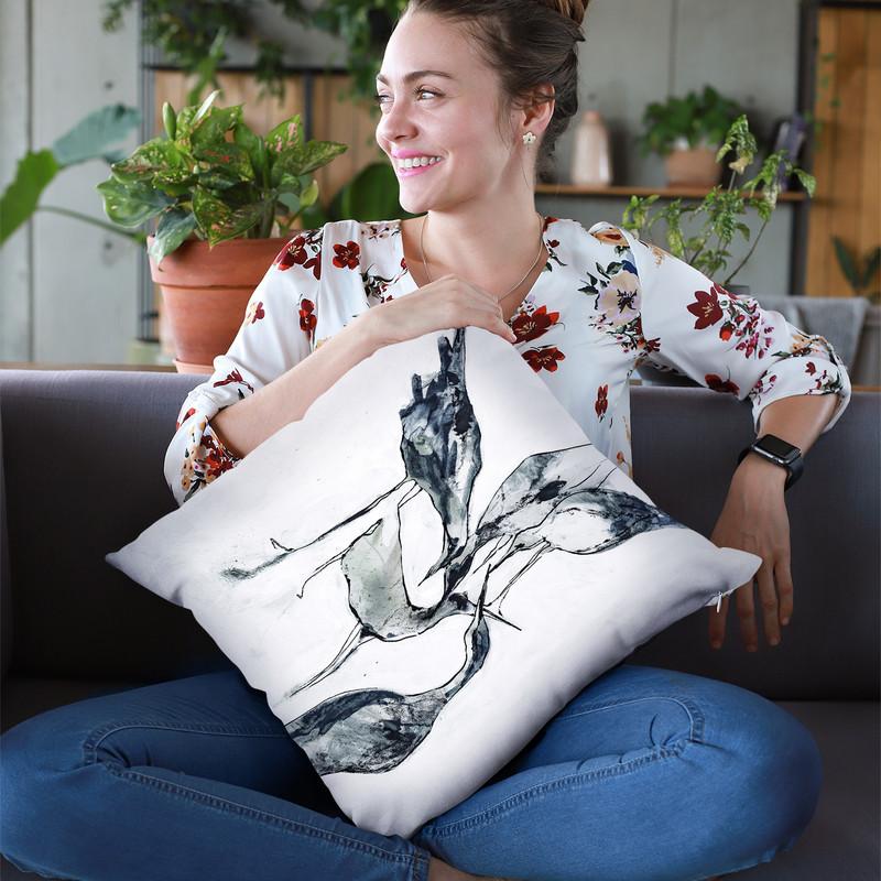 Crane 2 Throw Pillow By Image Conscious - by all about vibe