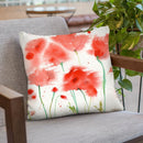 Red Poppy Field Throw Pillow By Image Conscious - by all about vibe