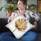 Monstrea Gold Leaf Throw Pillow By Image Conscious - by all about vibe