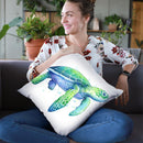 Green Sea Turtle Throw Pillow By Image Conscious - by all about vibe