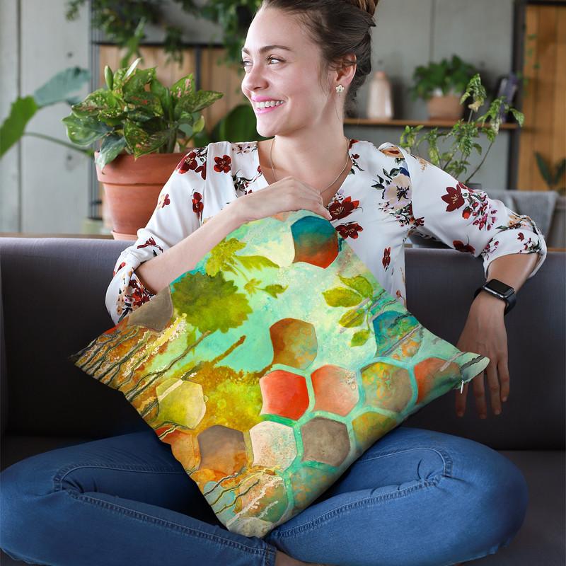 Sprightly Throw Pillow By Image Conscious - by all about vibe