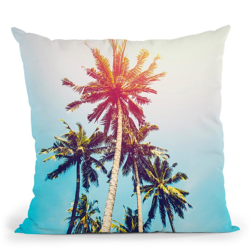 Palms In The Sun Throw Pillow By Image Conscious - by all about vibe