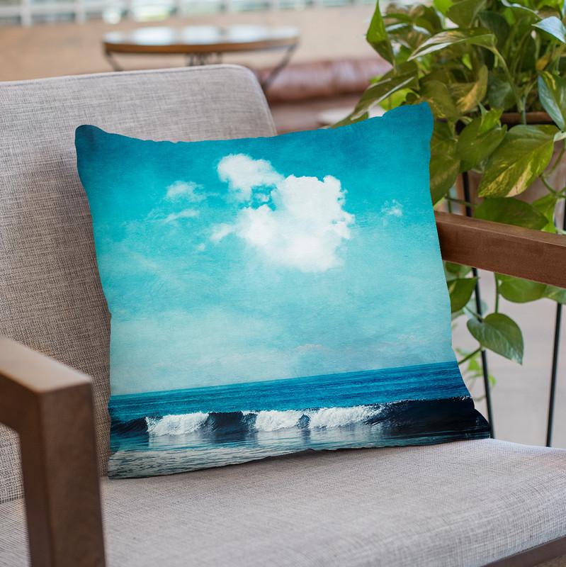 Sea Blues Throw Pillow By Image Conscious - by all about vibe